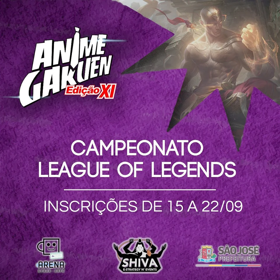 Arte original do campeonato de League of Legends · Anime Gakuen 2019